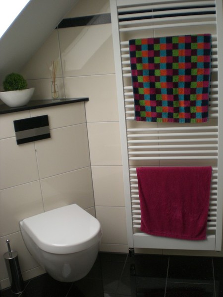 Begehbare Dusche mit Handtuchheizkörper – Referenzprojekt